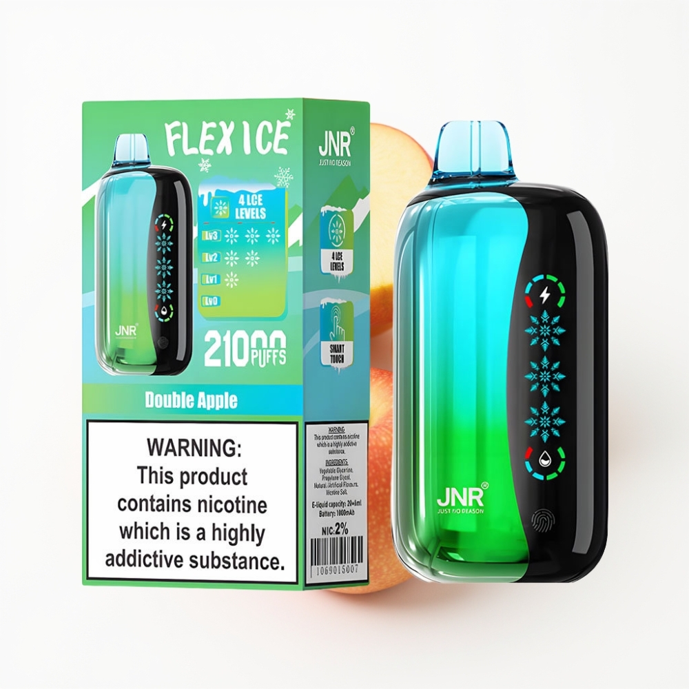 JNR Flex Ice 21000 Puffs Disposable Vape Double Pomme avec Ice Adjustable et 26ml E-liquide