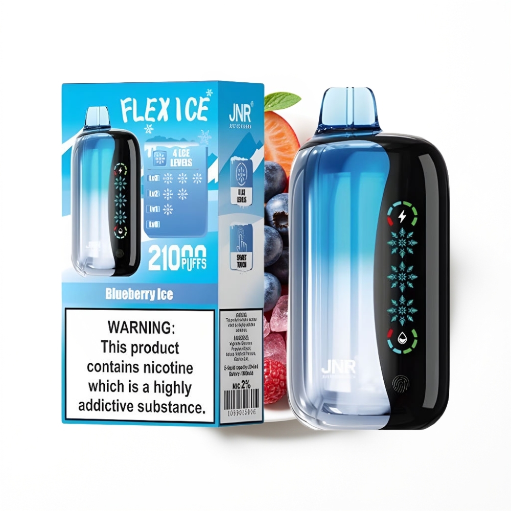 JNR Flex Ice 21000 Puffs Disposable Vape Myrtille Glacé avec Airflow Personnalisable et Écran Tactile