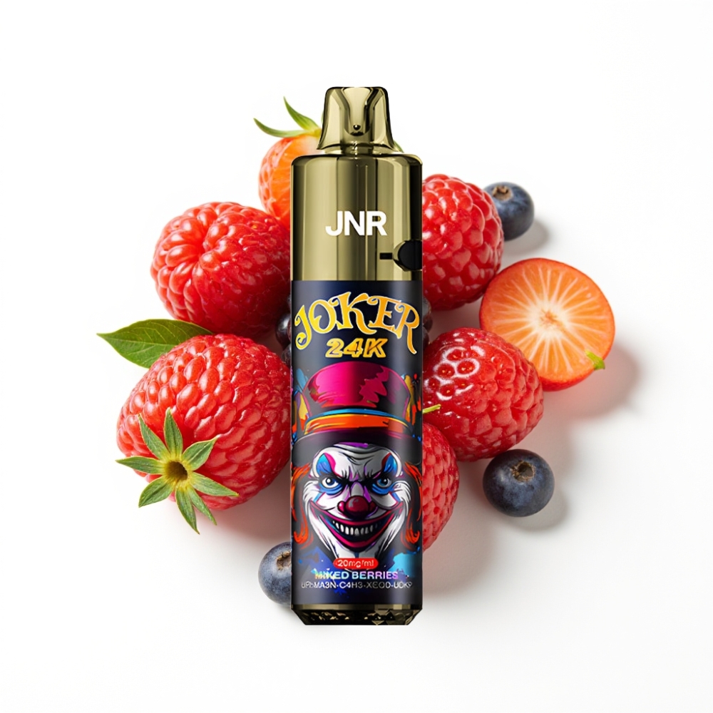 JNR Joker 24K Puffs Disposable Vape Baies Mixtes avec Pod Rechargeable 2+10ml et Batterie 800mAh