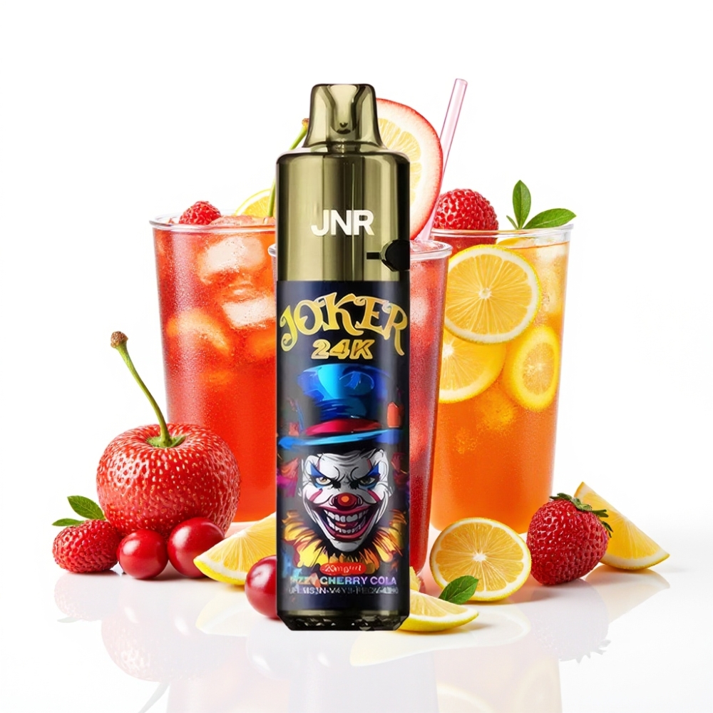 JNR Joker 24K Puffs Disposable Vape Cerise Cola Pétillante avec 2+10ml Rechargeable et 24000 Puffs