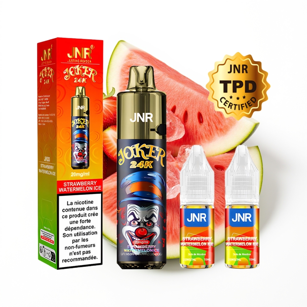 JNR Joker 24K Puffs Disposable Vape Fraise Pastèque Glacée avec 24000 Puffs et 2% Nicotine