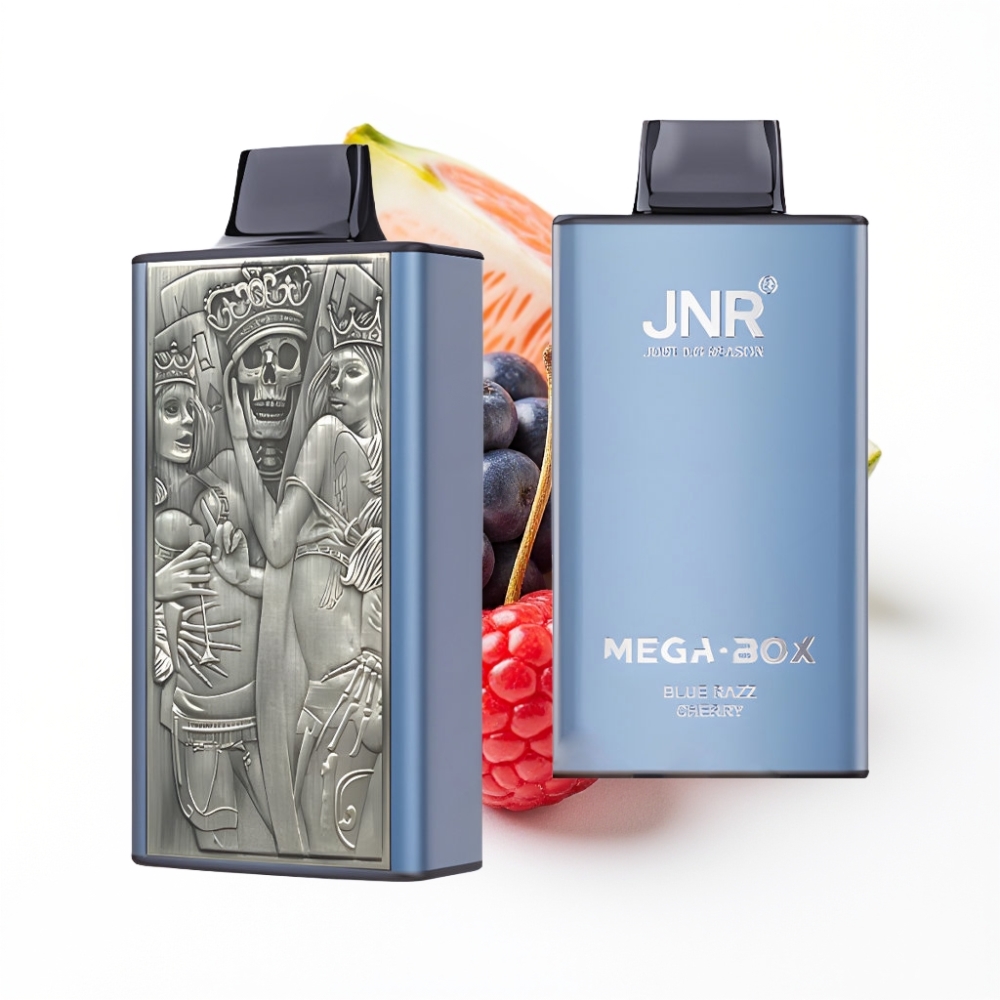 JNR Mega Box 25000 Puffs Disposable Vape Cerise Framboise Bleue avec Charge Rapide Type-C et Double Mesh