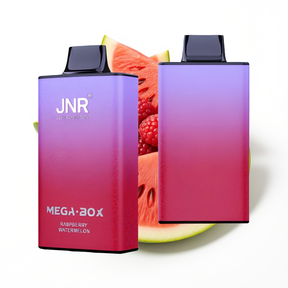 JNR Mega Box 25000 Puffs Disposable Vape Framboise Pastèque avec 30ml et Charge Rapide Type-C