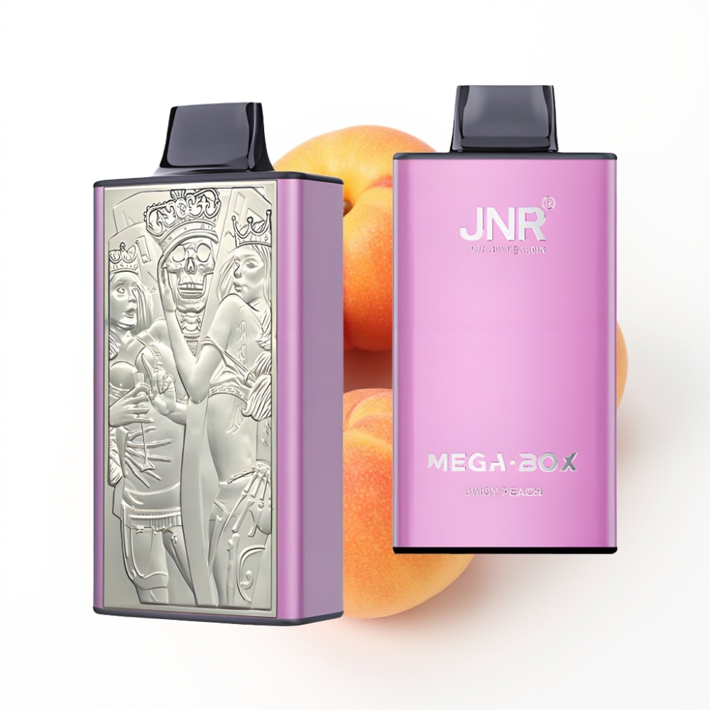 JNR Mega Box 25000 Puffs Disposable Vape Pêche Juteuse avec 30ml et Charge Rapide Type-C