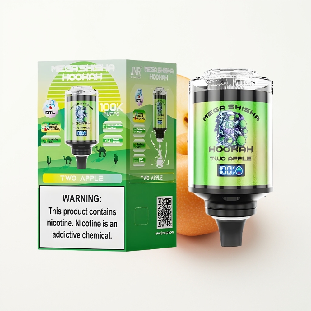 JNR Mega Shisha Hookah 100K Compatibilité Bureau Deux Pommes 60ml 2200mAh