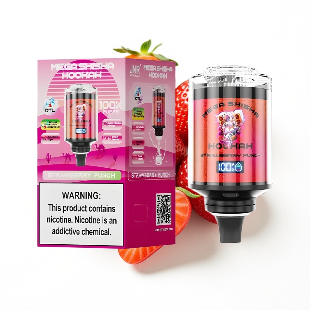 JNR Mega Shisha Hookah 100K Compatibilité Bureau Fraise Punch