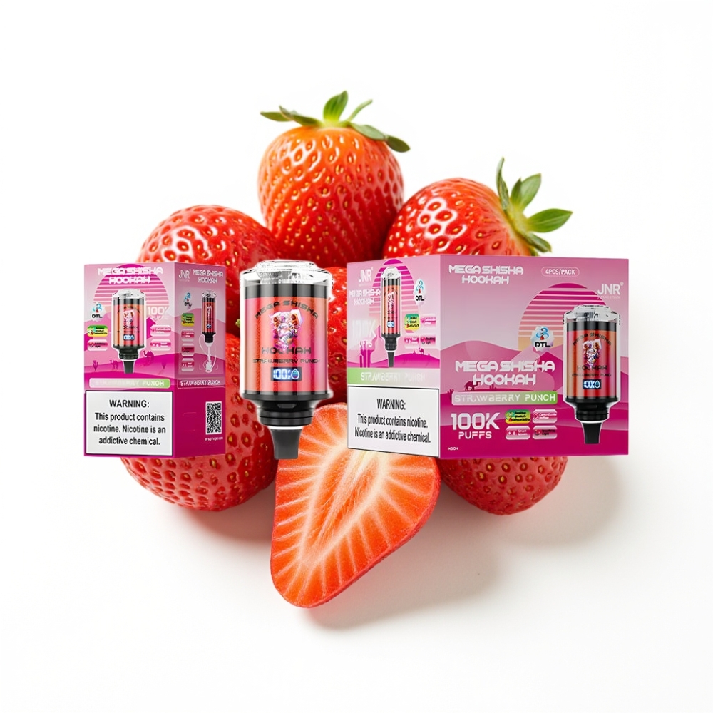 JNR Mega Shisha Hookah 100K Compatibilité Bureau Fraise Punch