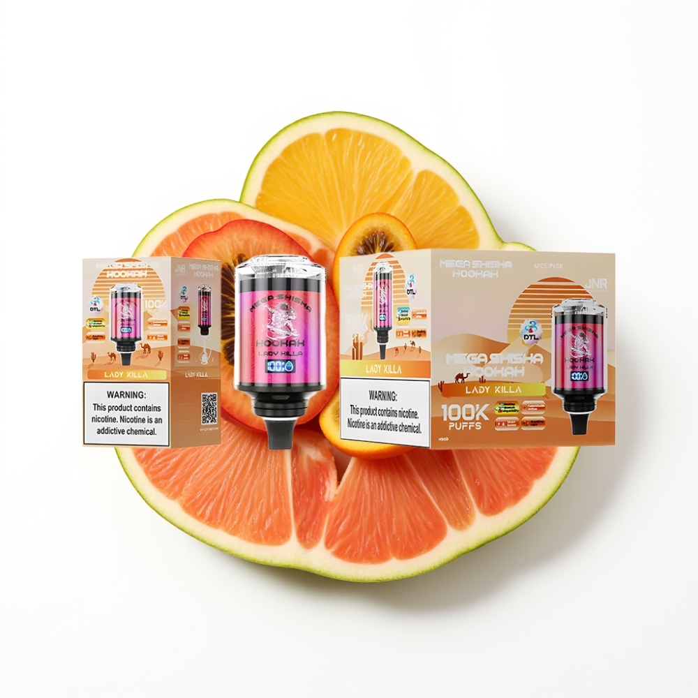JNR Mega Shisha Hookah 100K Compatibilité Bureau Tueuse de Dame 60ml 2200mAh
