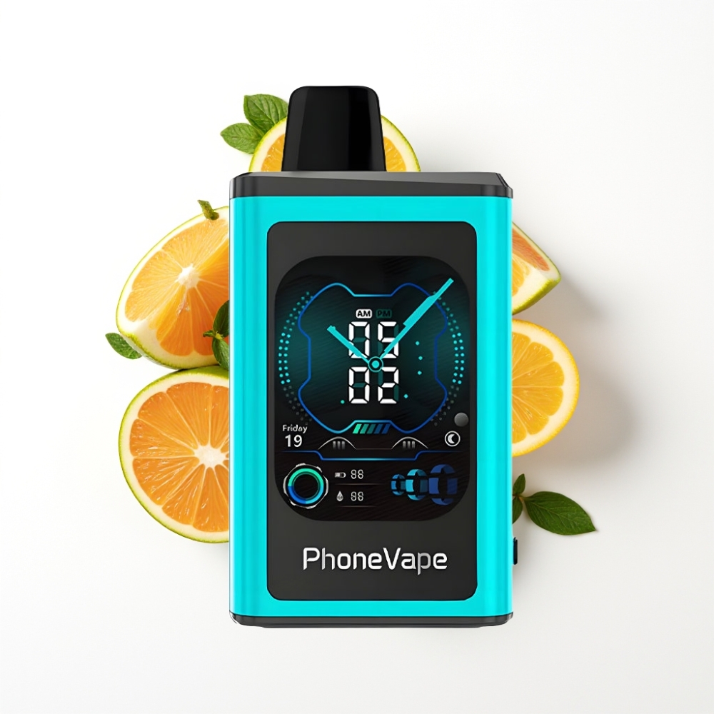 JNR PhoneVape 30000 bouffées Vape Jetable Miami Menthe avec Batterie Rechargeable et Écran Complet