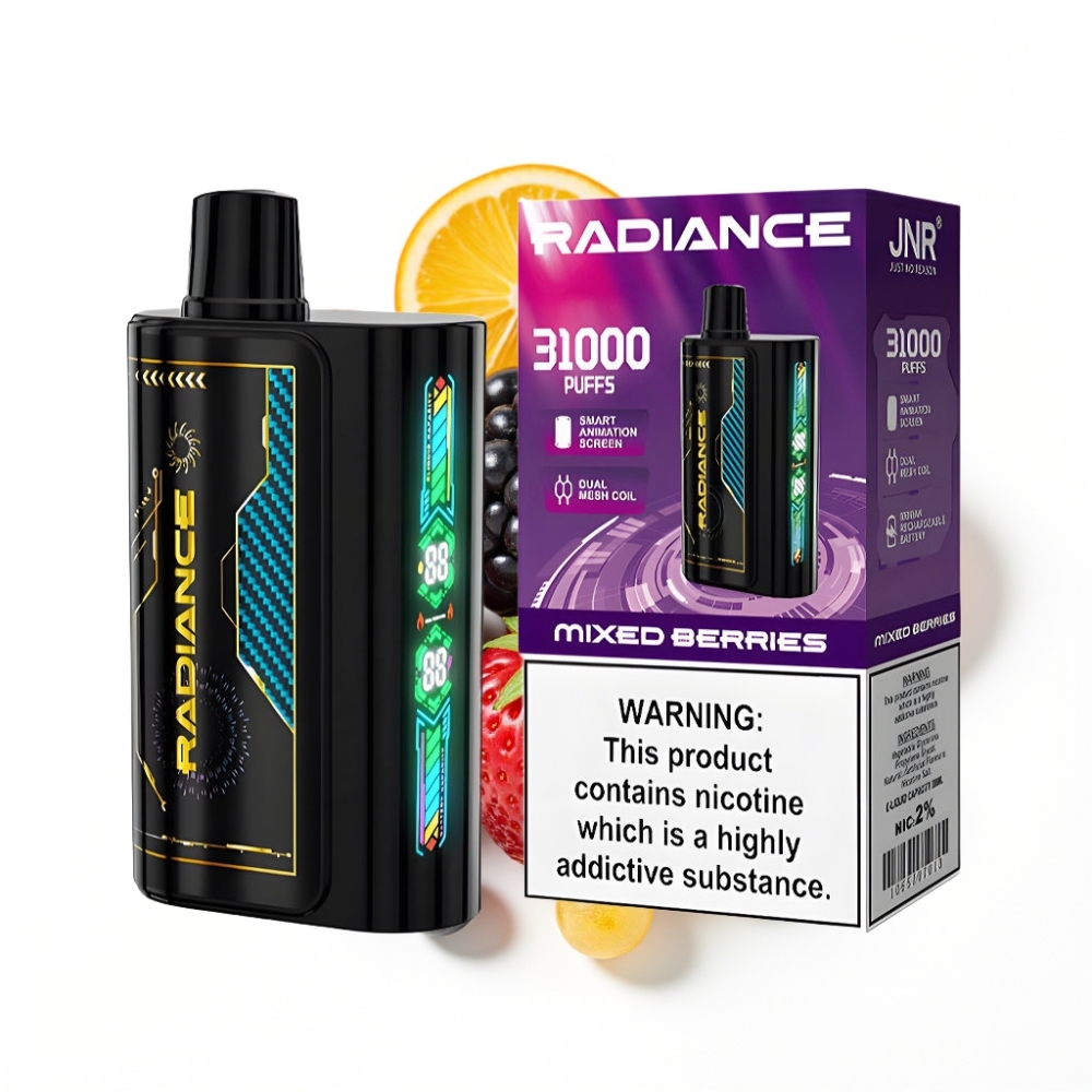 JNR Radiance 31000 Puffs Disposable Vape BAIES MIXTES avec écran animé et batterie rechargeable