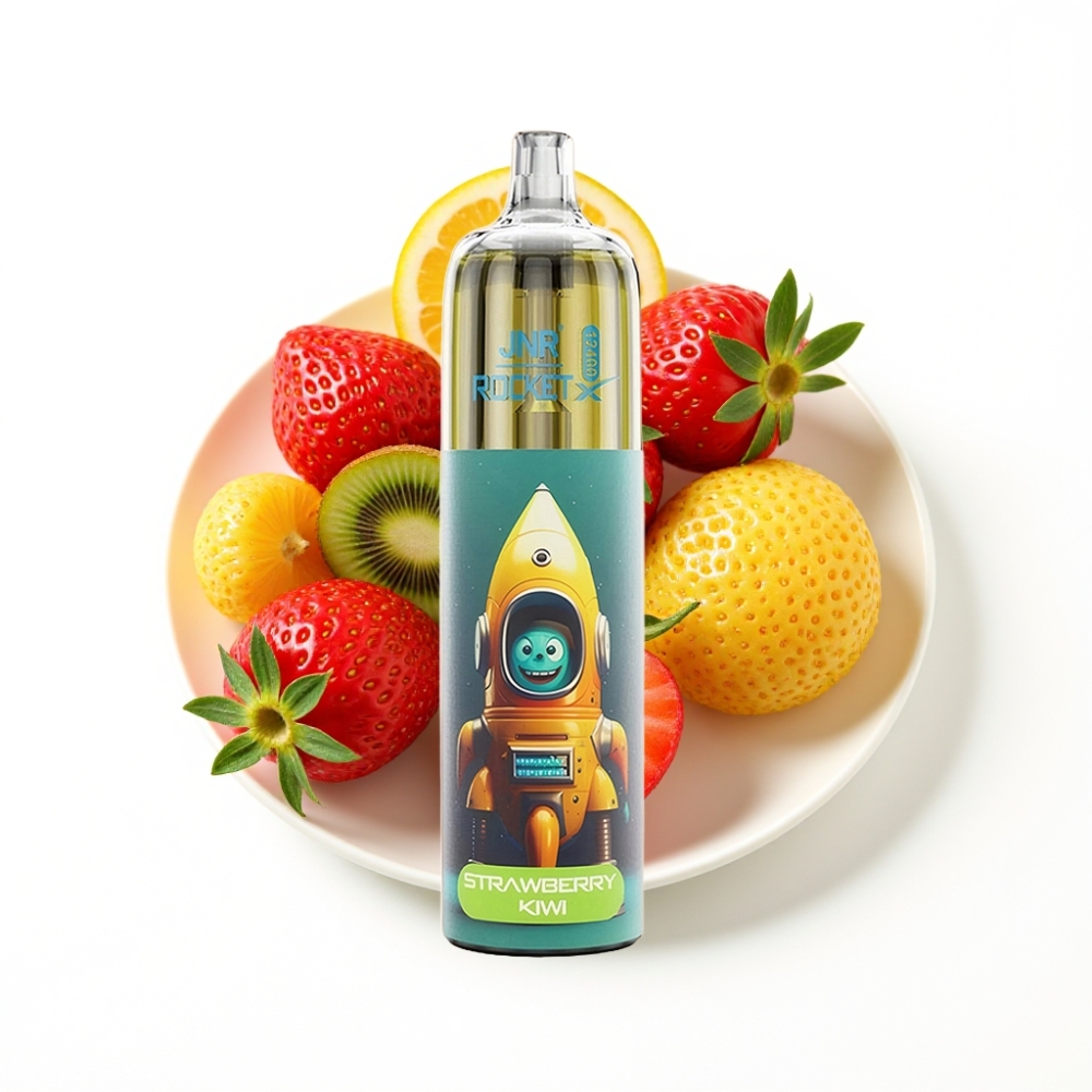 JNR Rocket-X 12400 Puffs Disposable Vape Fraise Kiwi avec Airflow Réglable et Lumières RGB