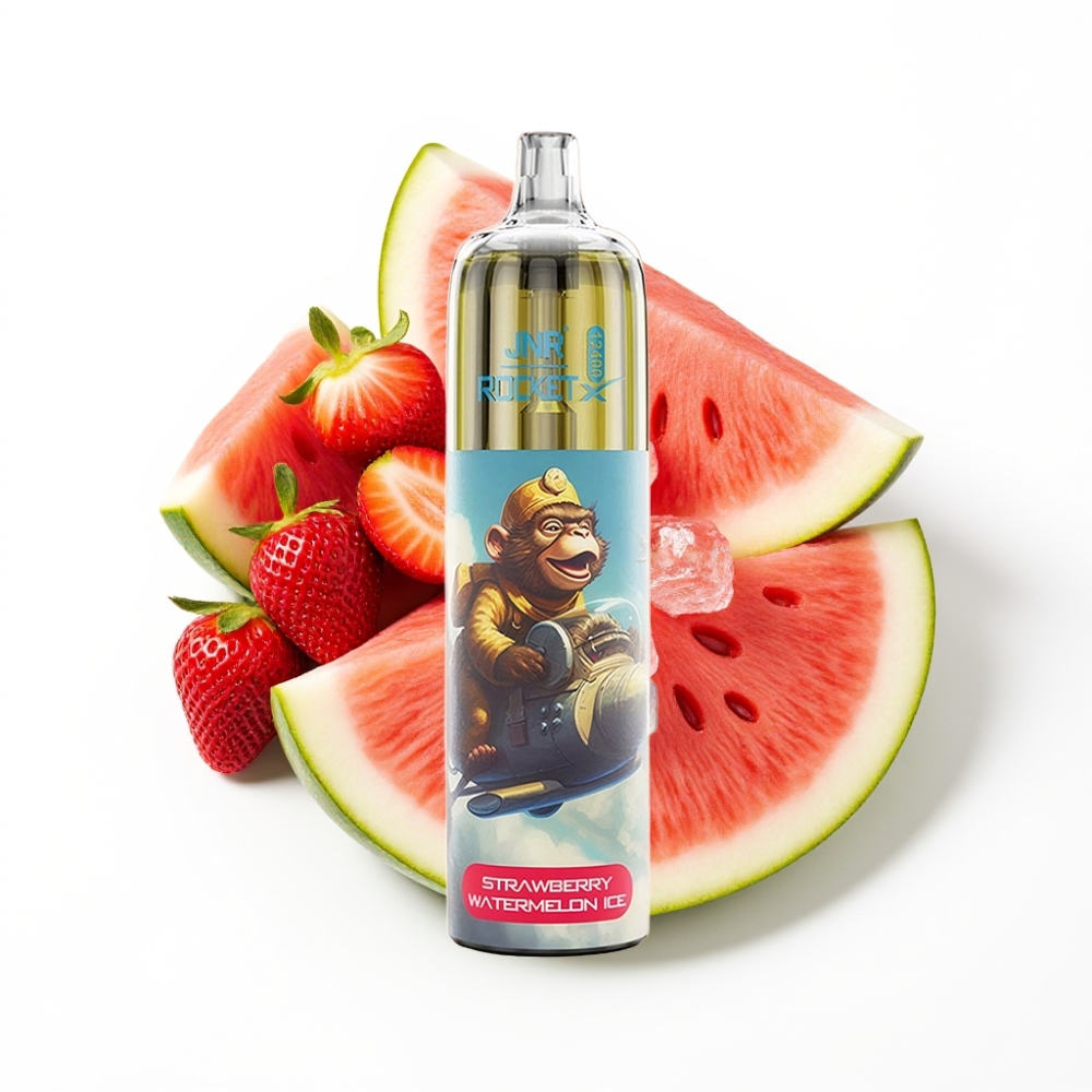 JNR Rocket-X 12400 Puffs Disposable Vape Fraise Pastèque Glacée avec Airflow Réglable et Lumières RGB