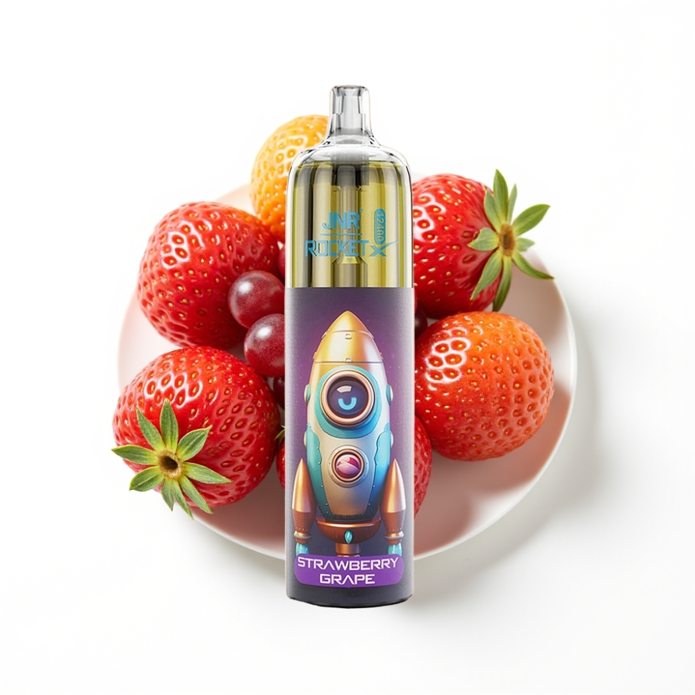JNR Rocket-X 12400 Puffs Disposable Vape Fraise Raisin avec Airflow Réglable et RGB