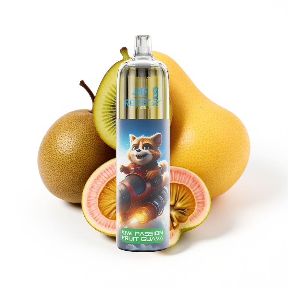 JNR Rocket-X 12400 Puffs Disposable Vape Kiwi Fruit de la Passion Goyave avec Airflow Ajustable et Lumières RGB