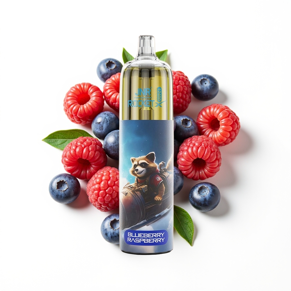 JNR Rocket-X 12400 Puffs Disposable Vape Myrtille Framboise avec Airflow Réglable et Lumières RGB