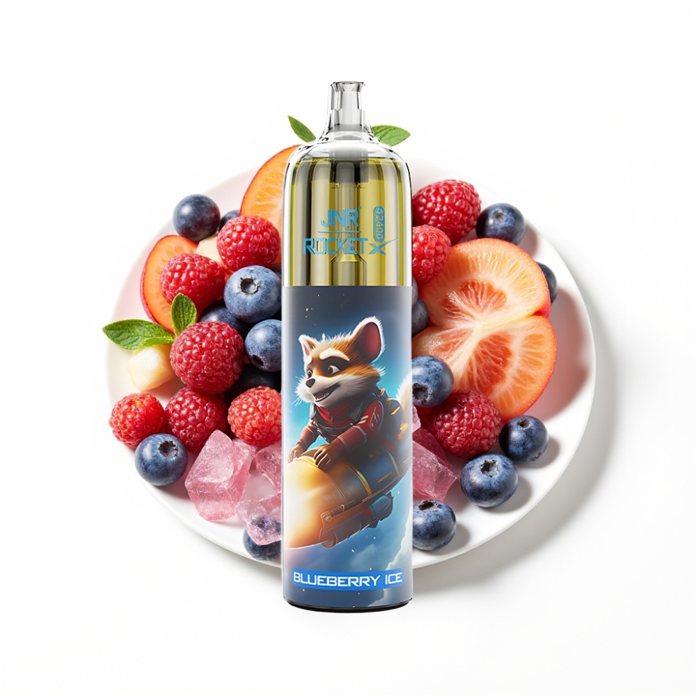 JNR Rocket-X 12400 Puffs Disposable Vape Myrtille Glacé avec Airflow Réglable et RGB