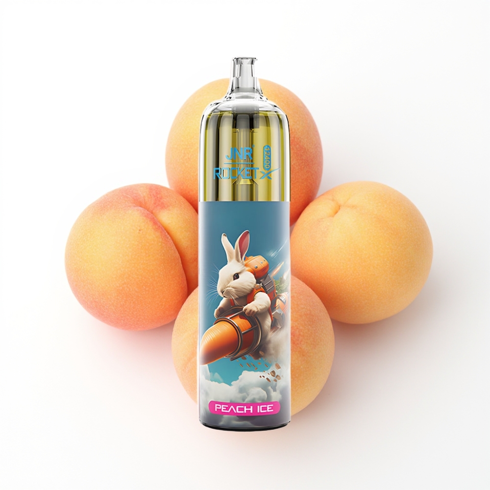JNR Rocket-X 12400 Puffs Vape Jetable Pêche Glacée avec Airflow Réglable et Lumières RGB