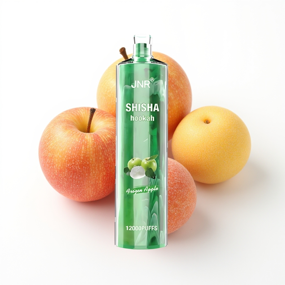 JNR Shisha Hookah 12000 Puffs Disposable Vape Pomme Glacée avec 24ml et Type-C