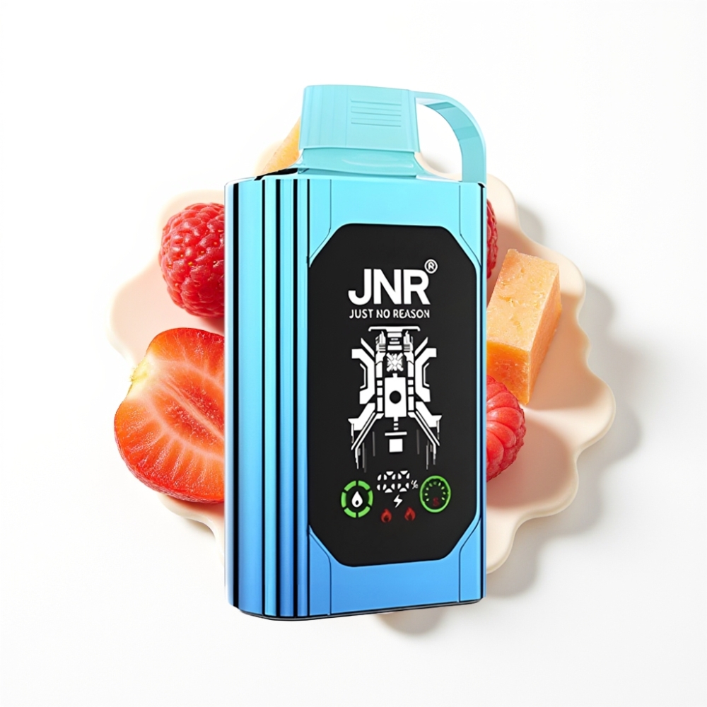 JNR Shisha Hookah Box 20500 Puffs Disposable Vape Fraise Framboise Bonbon avec Dual Mesh Coil & Type-C