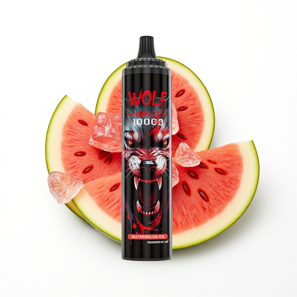 JNR Wolf Niplo 10000 Puffs Glace Pastèque avec Coil Mesh 1.0 Ohm et Type-C