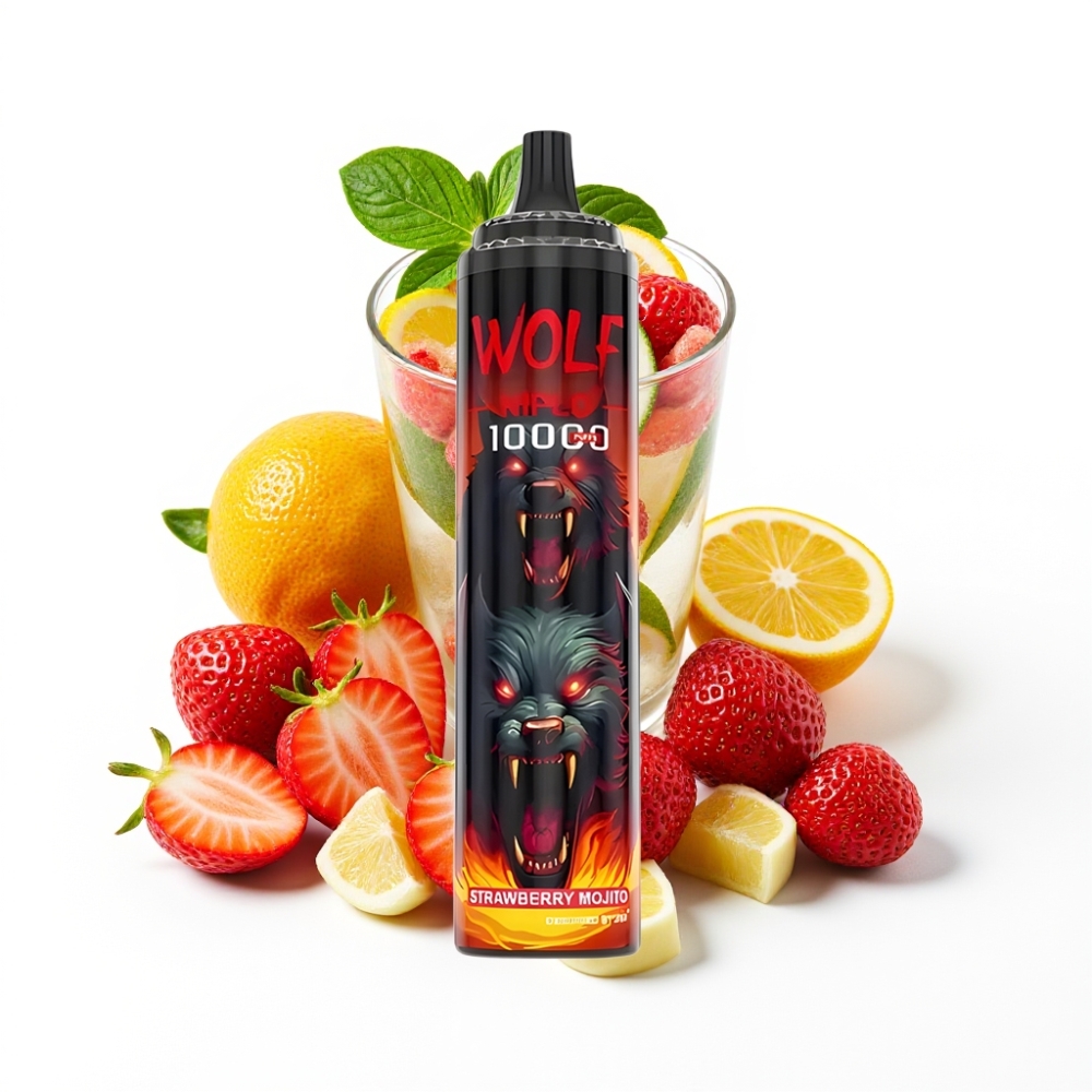 JNR Wolf Niplo 10000 Puffs Mojito Fraise 20ml 5% Type-C