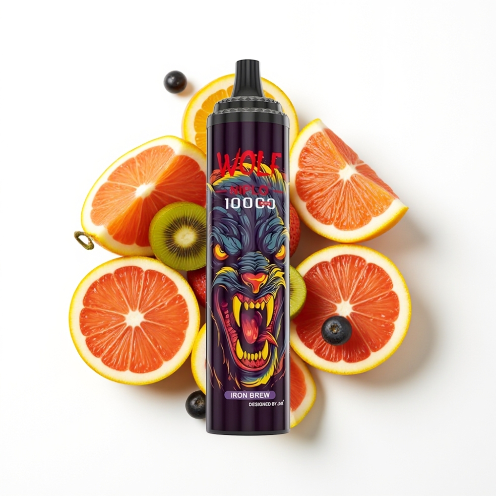 JNR Wolf Niplo 10000 Puffs Vape Disposable Boisson Fer (20ml, 5%, Charge Type-C)