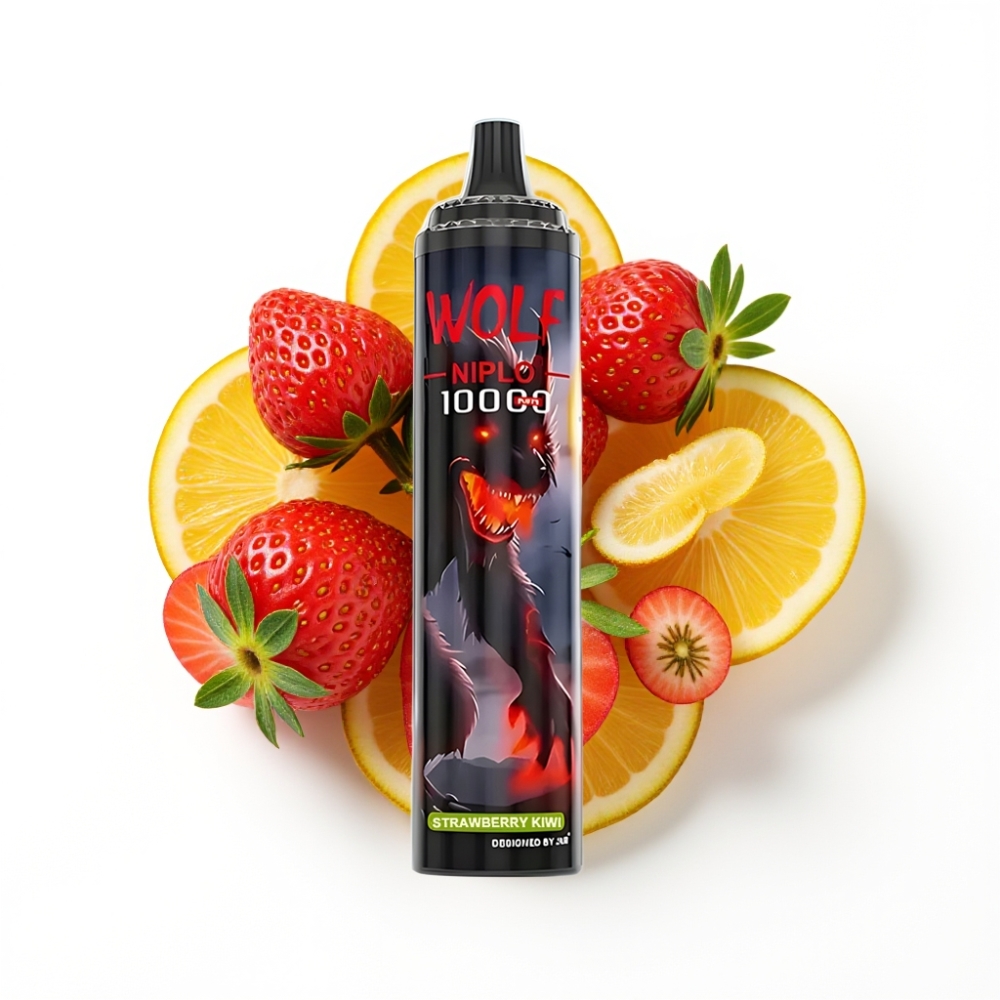 JNR Wolf Niplo 10000 Puffs Vape Disposable Fraise Kiwi avec 20ml et 5% Nicotine