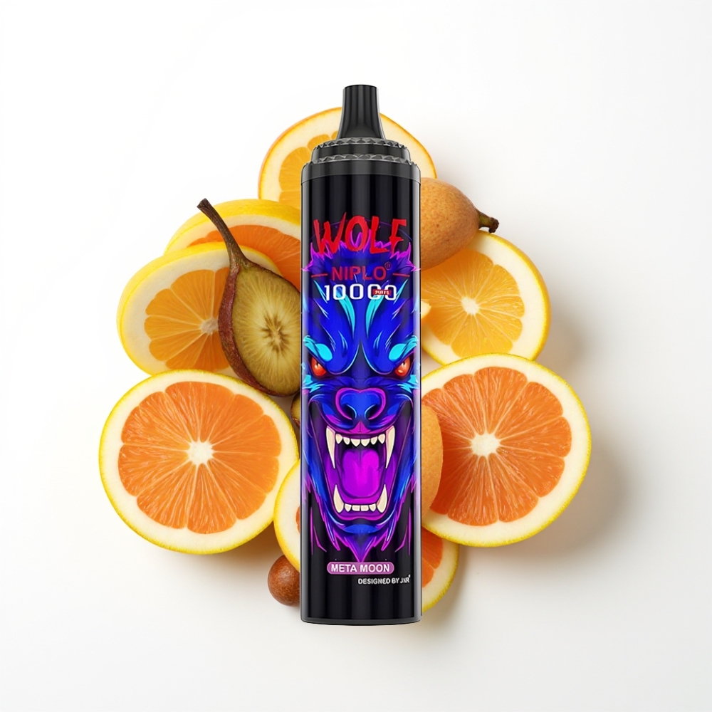 JNR Wolf Niplo 10000 Puffs Vape Disposable Lune Méta – 20ml, 5%, Charge Type-C