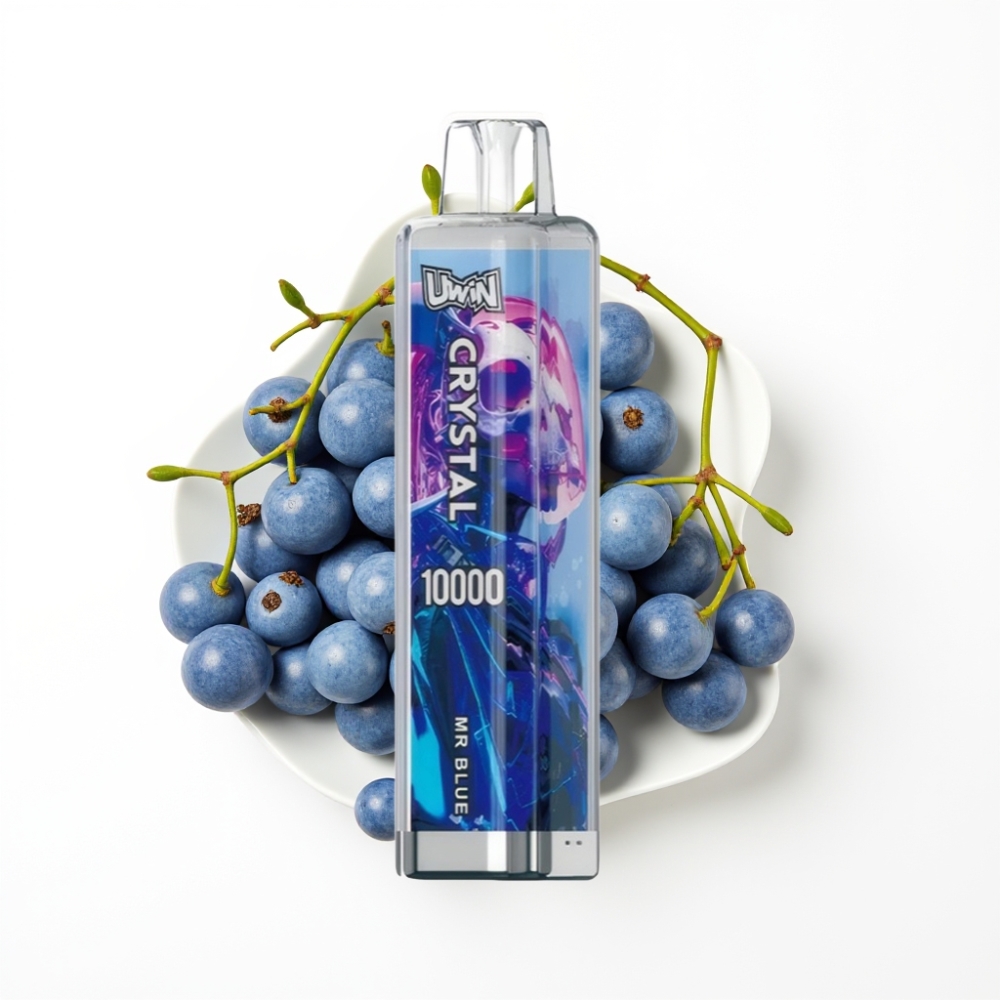 Uwin Crystal 10 000 Puffs Vape Jetable Monsieur Bleu avec lumière RGB et recharge rapide Type-C