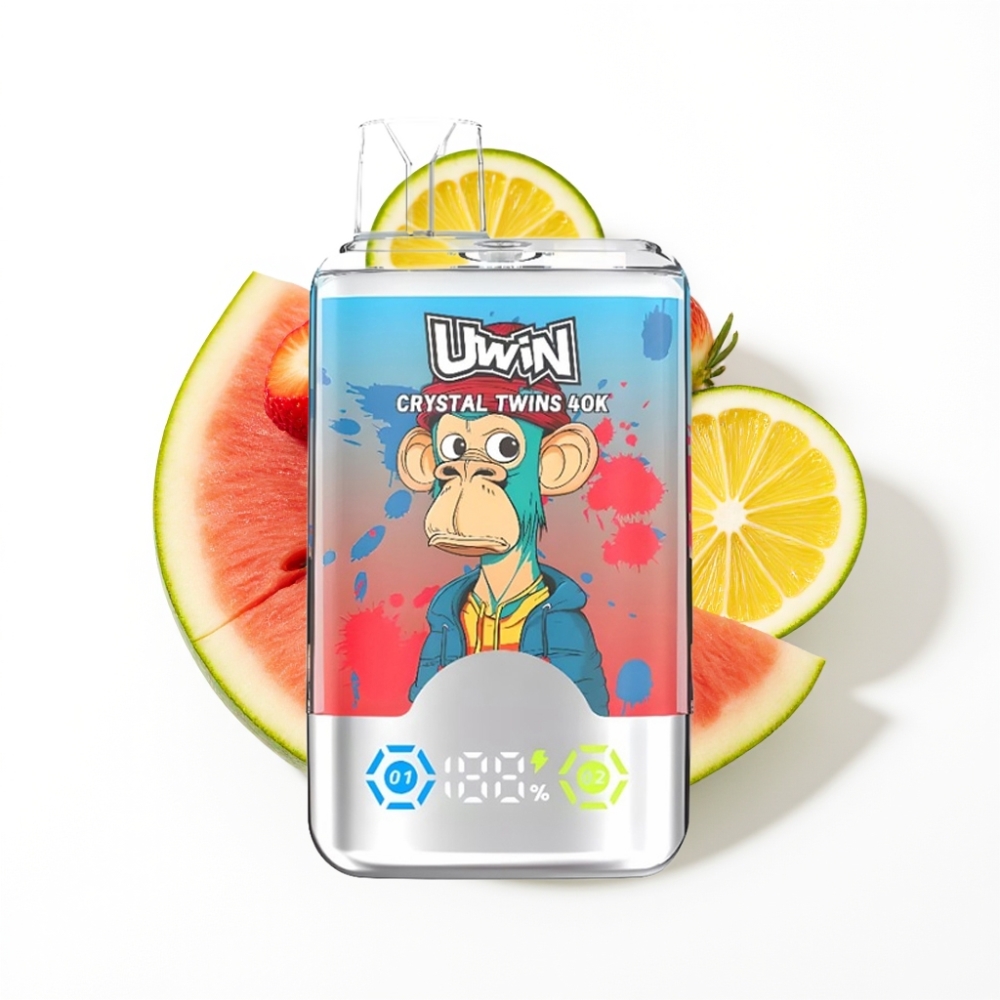 Uwin Crystal Twins 40000 Puffs Fraise Pastèque Citron Vert Disposable Vape