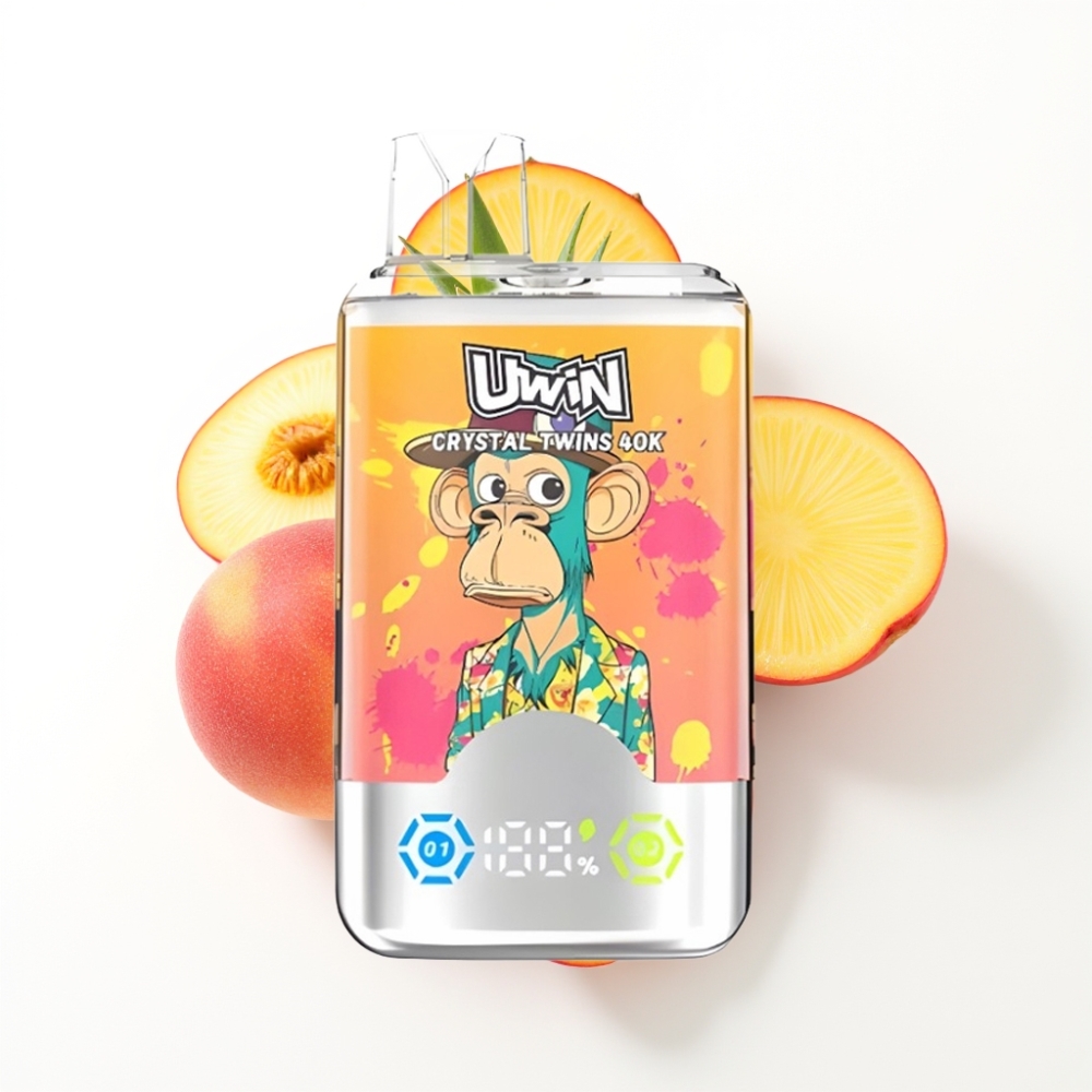 Uwin Crystal Twins 40000 Puffs Pêche Mangue Ananas Red Bull Disposable Vape