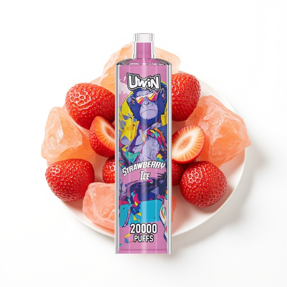 Uwin Shisha Hookah Crystal 20000 Puffs Fraise Glacée 22ml Mesh Coil