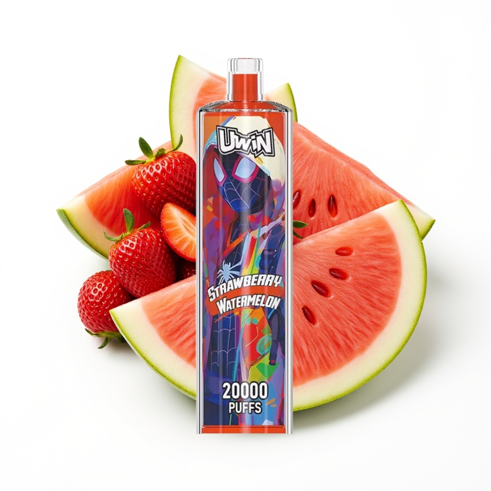 Uwin Shisha Hookah Crystal 20000 Puffs Fraise Pastèque Rechargeable Mesh Coil